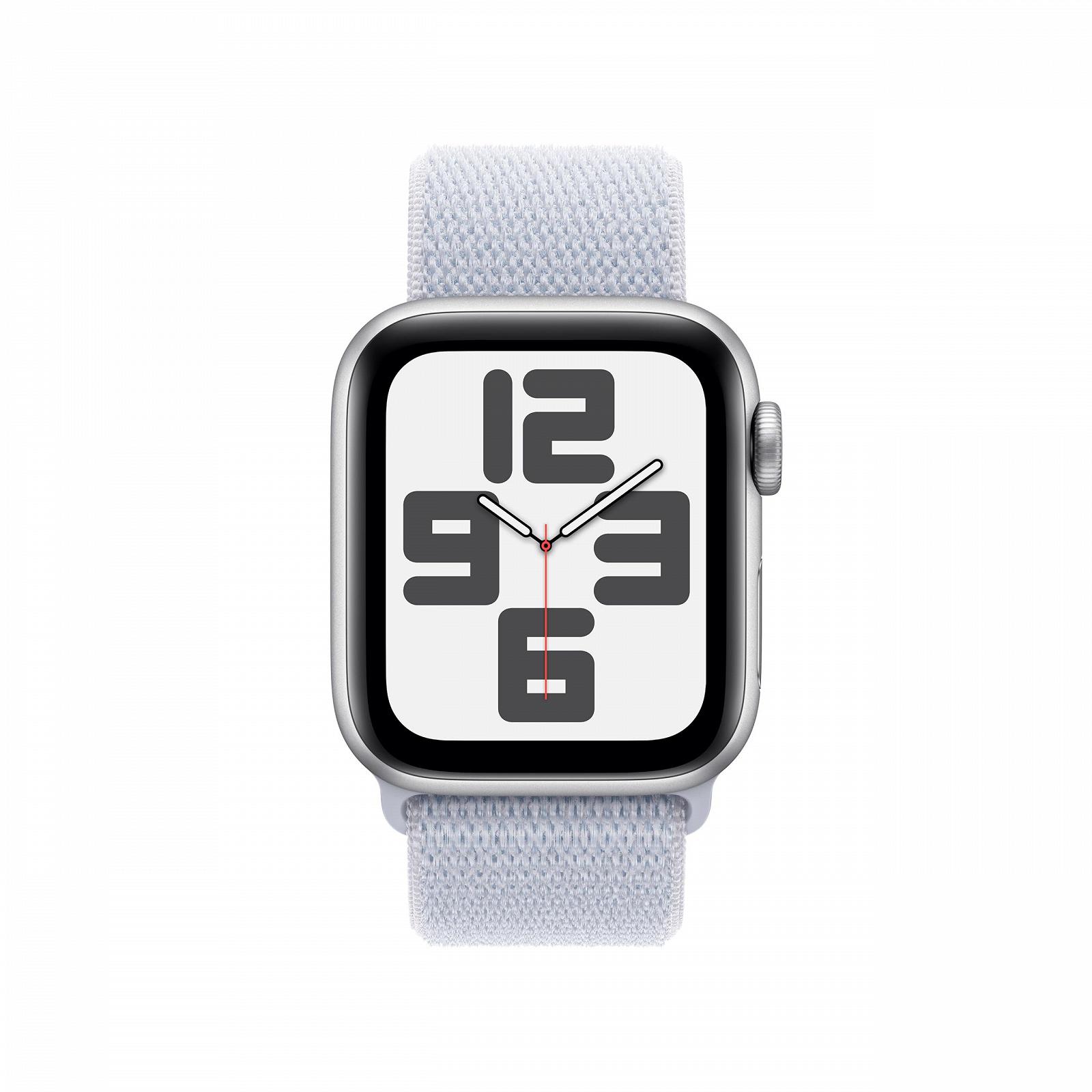Смарт-годинник Apple Watch SE (2nd Generation) GPS 40mm алюмінієвий корпус сріблястий та Sport Loop синій колір хмари (One Size), фото №2
