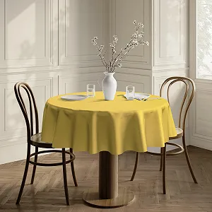 Скатертина Home Direct Текстильна Кругла 140 см Жовта - Фото 1