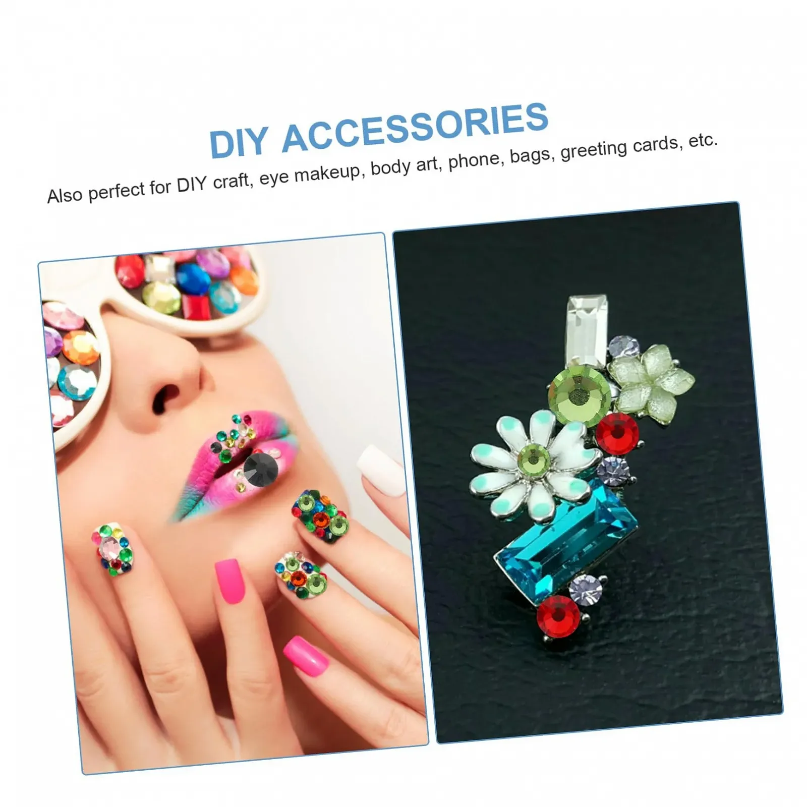 Украшения для ногтей FRCOLOR 3 набора Плоские стеклянные стразы для проектов Маникюрные ювелирные изделия, фото №9