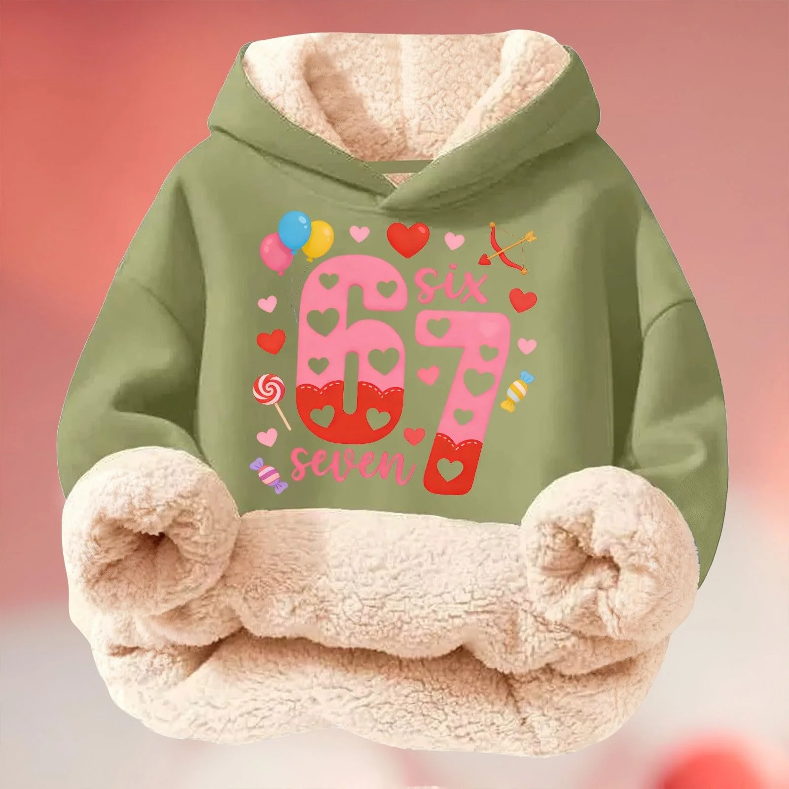 Худи Six Seven 67 Meme Детский Лонгслив Флисовая Толстовка с принтом 67 Худи Повседневные Свободные свитшоты Уличный свитшот Модная куртка для девочек и мальчиков, фото №2
