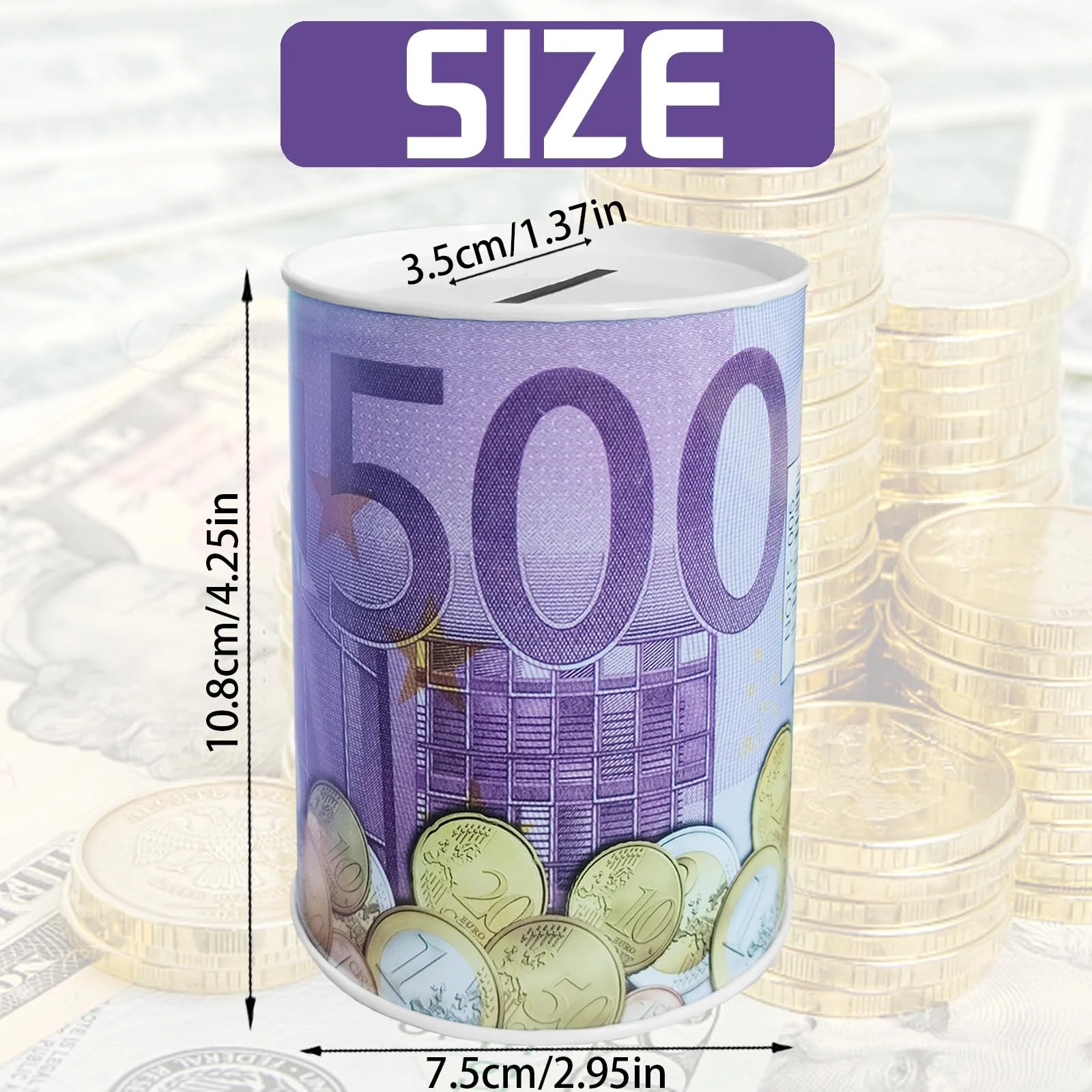 Скарбничка Metal Euro Money Box 500 Euro, фото №2