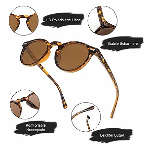 Поляризованные солнцезащитные очки Круглые FEISEDY B2355 Женские Винтажные Маленькие с UV400 защитой цена на synthetic.ua - Фото 1 Поляризованные солнцезащитные очки Круглые FEISEDY B2355 Женские Винтажные Маленькие с UV400 защитой synthetic.ua - Фото 1