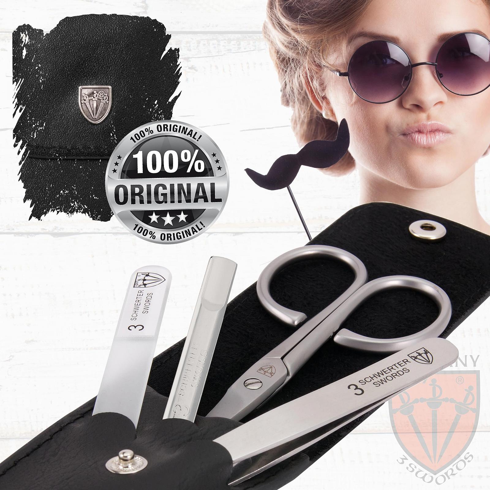 Набір для манікюру та педикюру 3 Swords Nostalgie 3 предмети у чохлі з натуральної шкіри Black, фото №5 Набір для манікюру та педикюру 3 Swords Nostalgie 3 предмети у чохлі з натуральної шкіри Black, фото №5