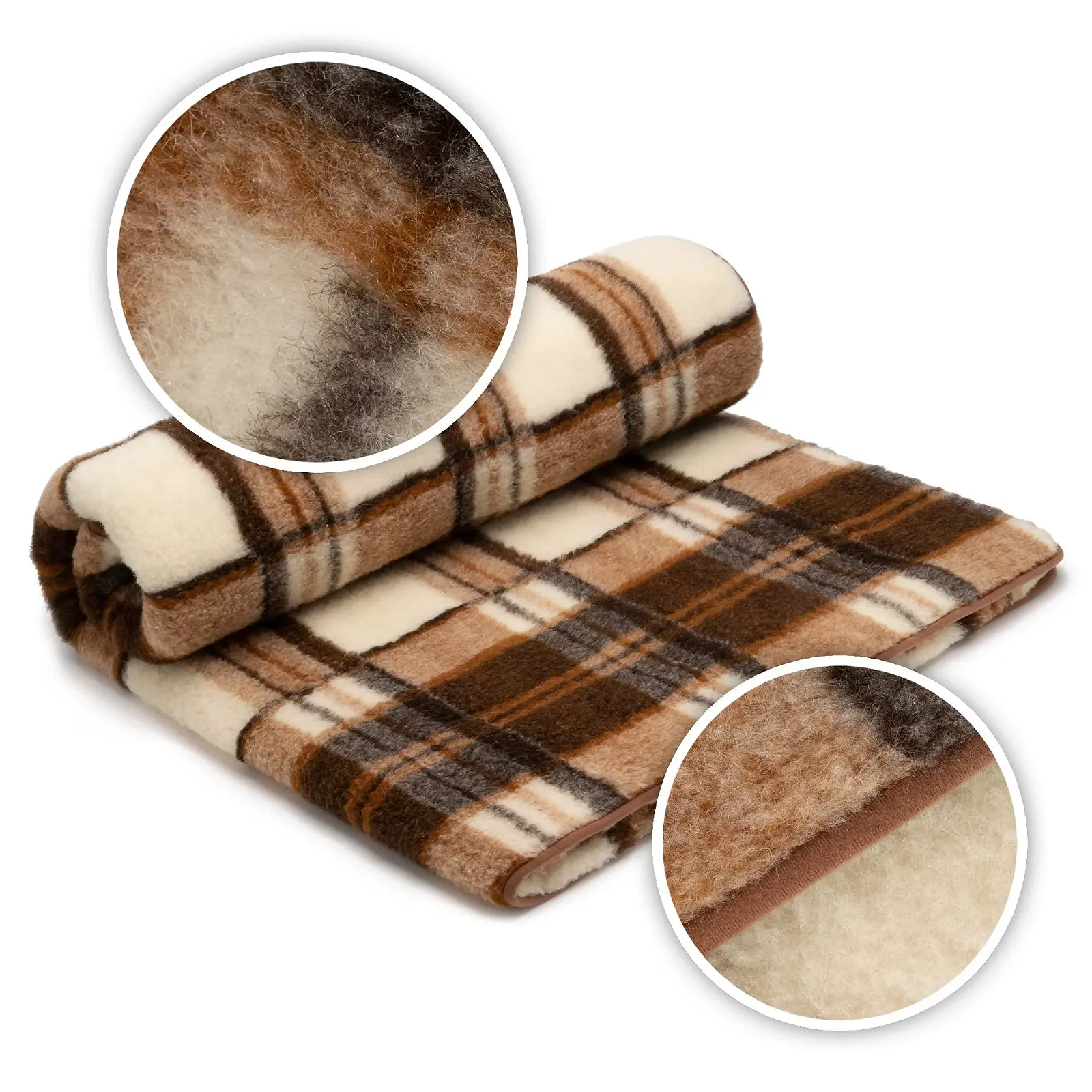 Одеяло из мериносовой шерсти Merino, 160 x 200 см, Мягкое одеяло из 100% мериносовой овечьей шерсти, Большое и пушистое шерстяное одеяло, Вес 1100 г/м2, Дышащий материал, фото №4