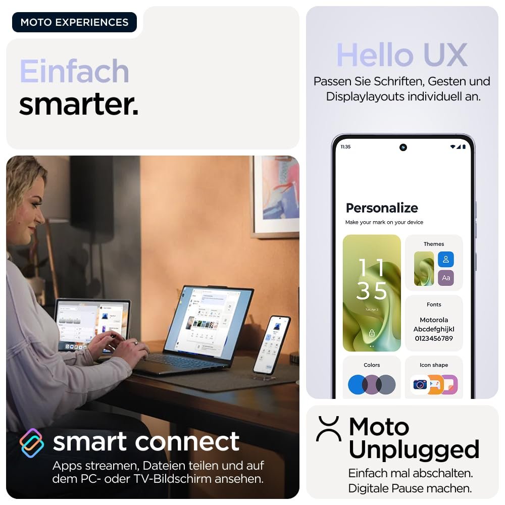 Смартфон Motorola Moto g86 5G 6,67" Super HD 50МП Moto-AI 8/256ГБ 5100мАч Android 15 Pantone Golden Cypress + Защитный чехол, фото №7