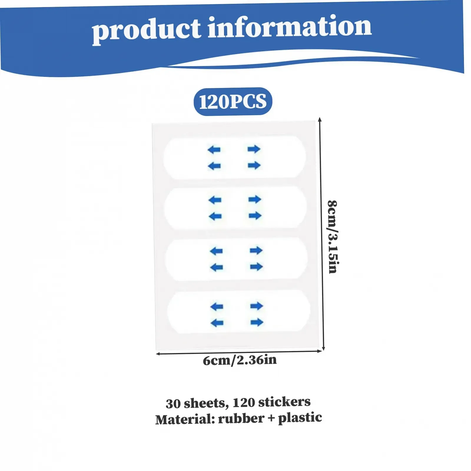 Стрічка для підтяжки обличчя V-подібна 120 штук Водонепроникна, фото №8