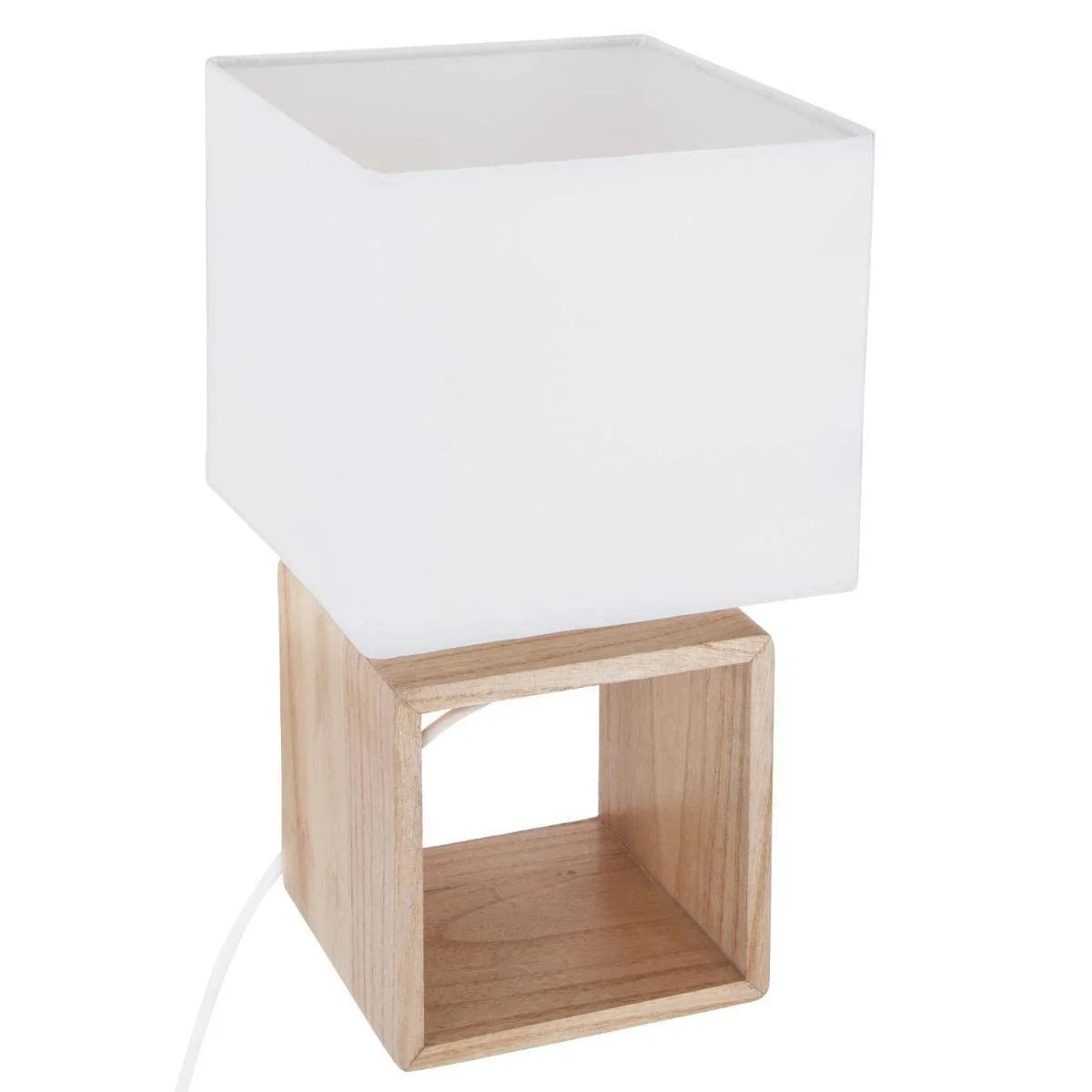 Настільна лампа Square Lamp 18 x 18 x 32 cm Wood Beige, фото №1