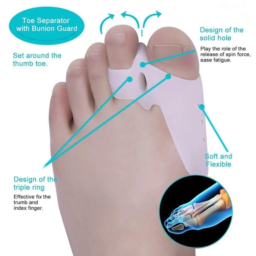 Коректор великого пальця стопи Careforyou, набір для захисту від вальгусної деформації Hallux Valgus, фото №4 Коректор великого пальця стопи Careforyou, набір для захисту від вальгусної деформації Hallux Valgus, фото №4