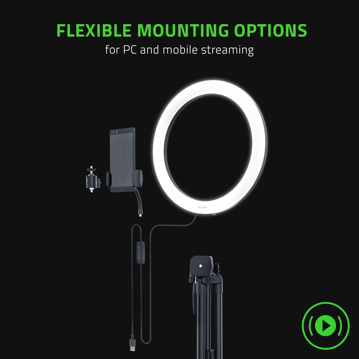 Кільцева LED лампа Razer Ring Light Чорний, фото №7