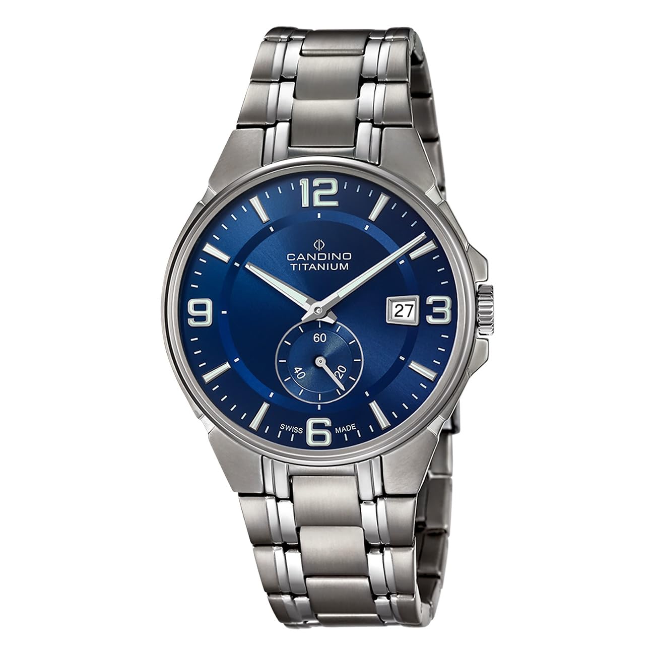 Мужские часы Candino Titanium UC4604/B серо-голубой браслет, фото №1