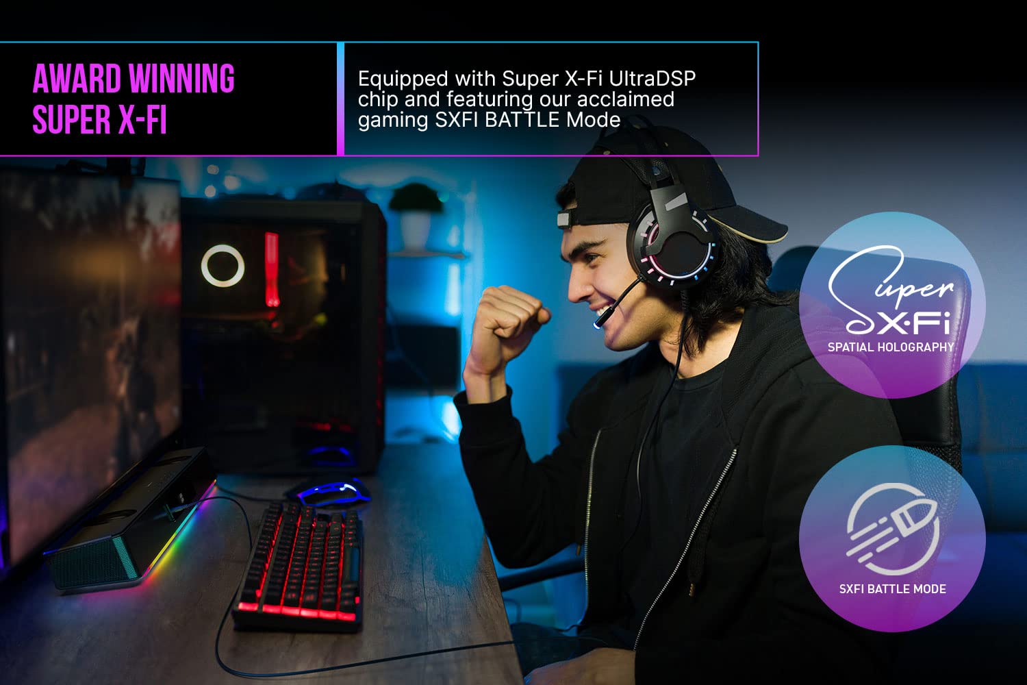 Саундбар CREATIVE Sound Blaster Katana V2X 2.1 HDMI ARC USB Audio SXFI Optical-In, фото №5