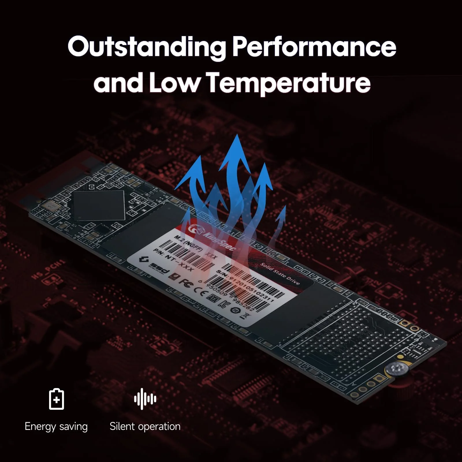Внутрішній SSD накопичувач KingSpec NT Series 2TB SATA III M.2 2280 570MB/s 3D NAND, фото №4
