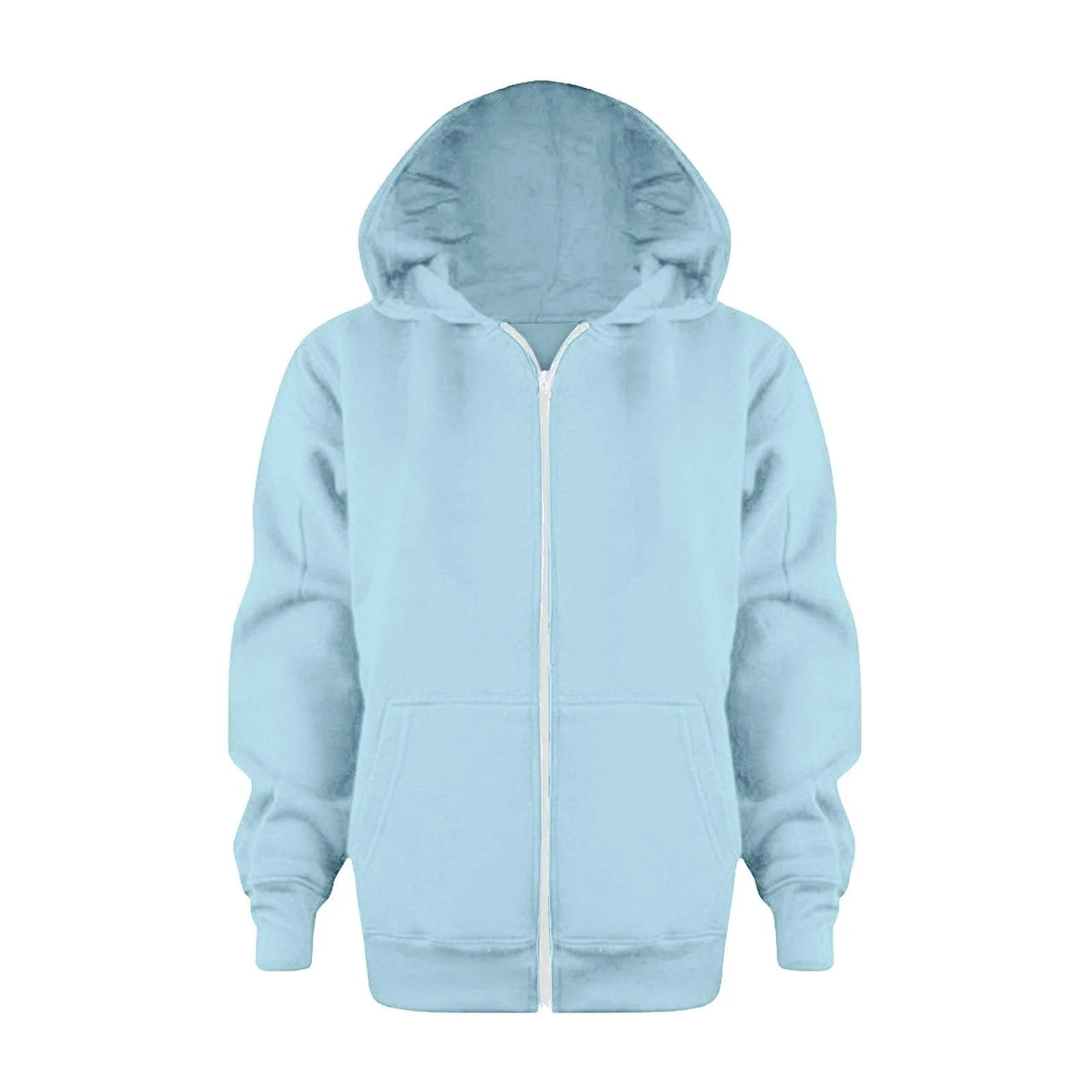 Толстовка однотонна на блискавці з капюшоном для дівчат та хлопчиків, фото №1