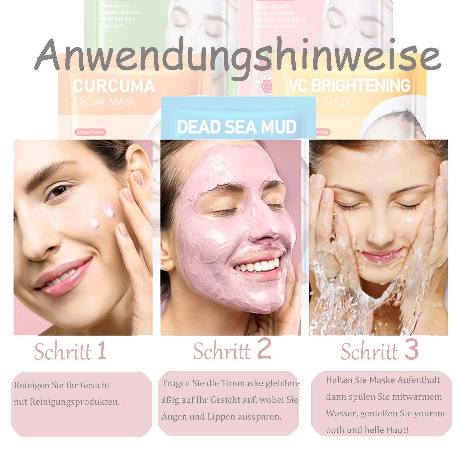 Маска Глиняна Зволожуюча для обличчя для жінок Набір масок для догляду за шкірою 10 штук, фото №7 Маска Глиняна Зволожуюча для обличчя для жінок Набір масок для догляду за шкірою 10 штук, фото №7