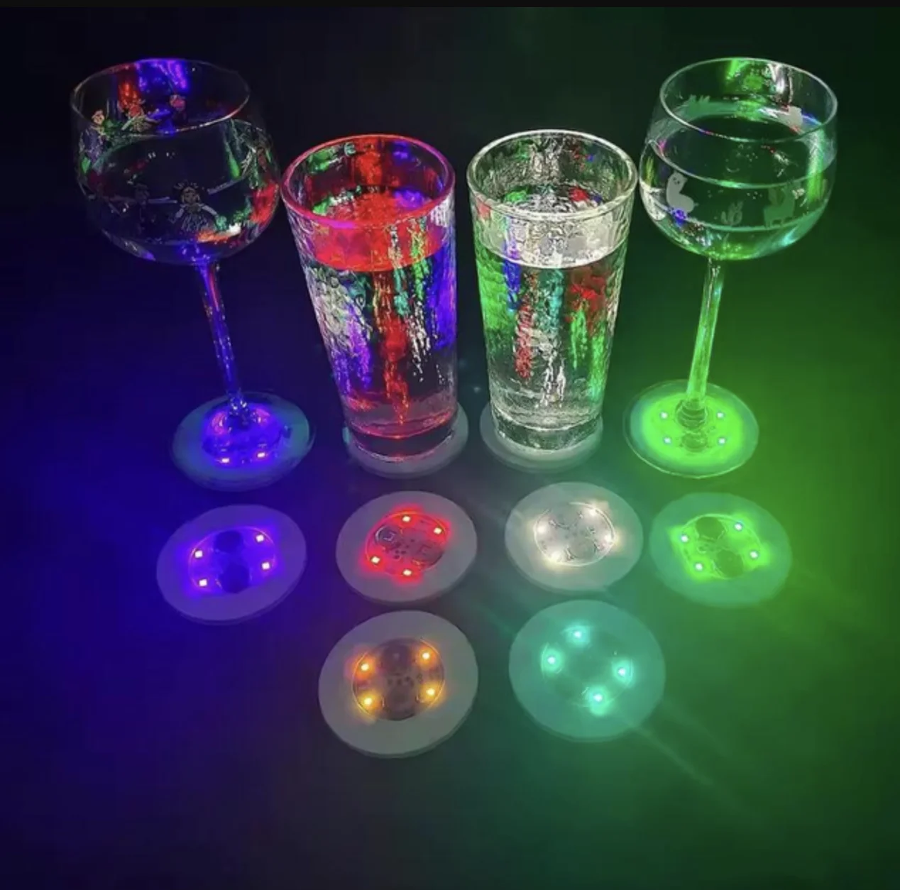 Підсклянка підставка під склянку кухоль келих пляшку Coasters самоклеючий діодна для бару та вечірок 2 шт світло blue, фото №7 Підсклянка підставка під склянку кухоль келих пляшку Coasters самоклеючий діодна для бару та вечірок 2 шт світло blue, фото №7