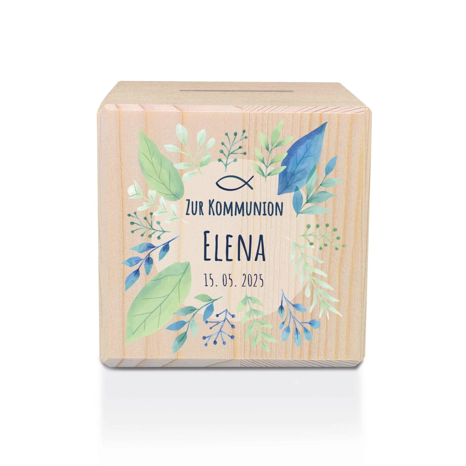 Скарбничка дерев'яна GRAVURZEILE з металевим замком Рослини, фото №1