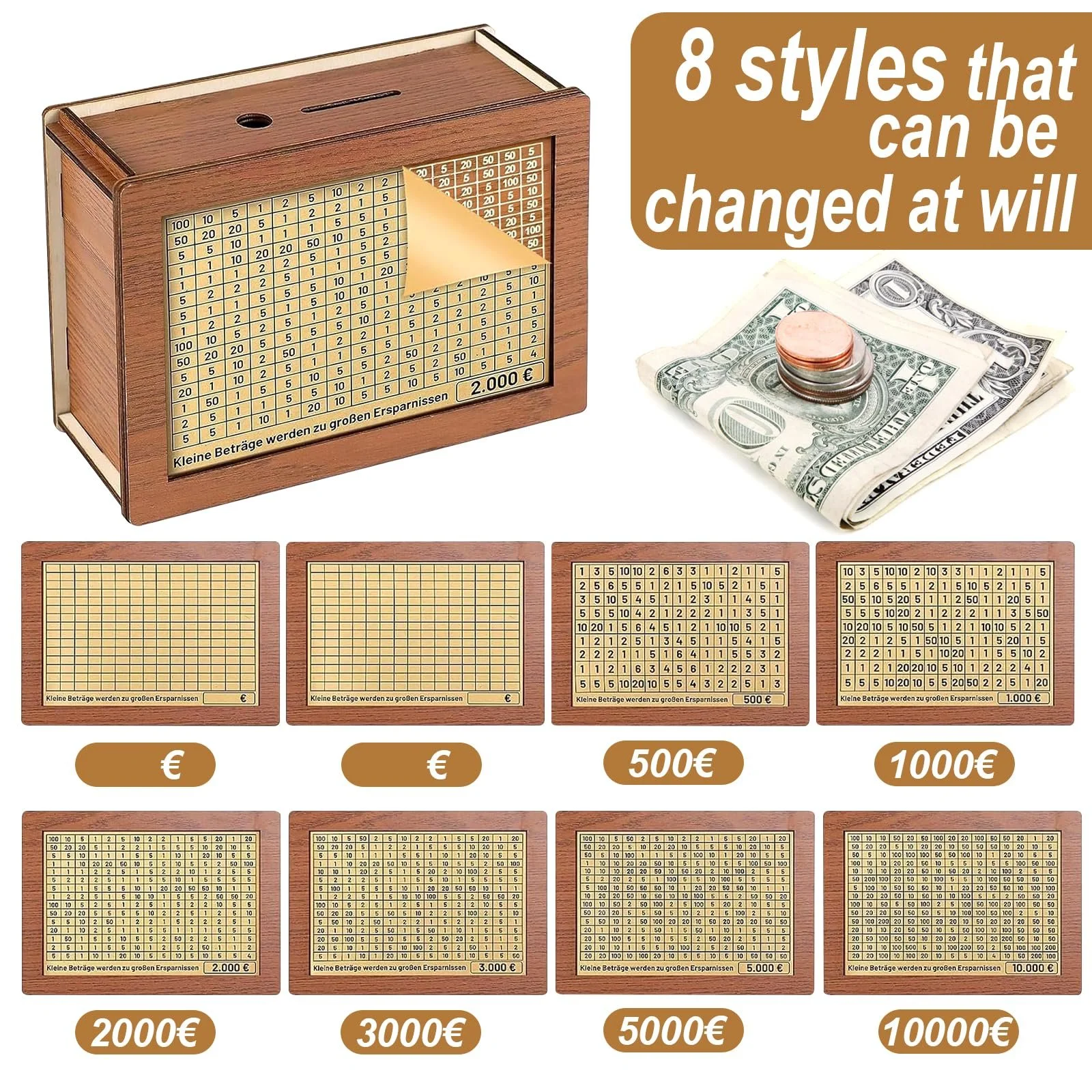 Дерев'яна скарбничка з наліпками-маркерами, фото №3