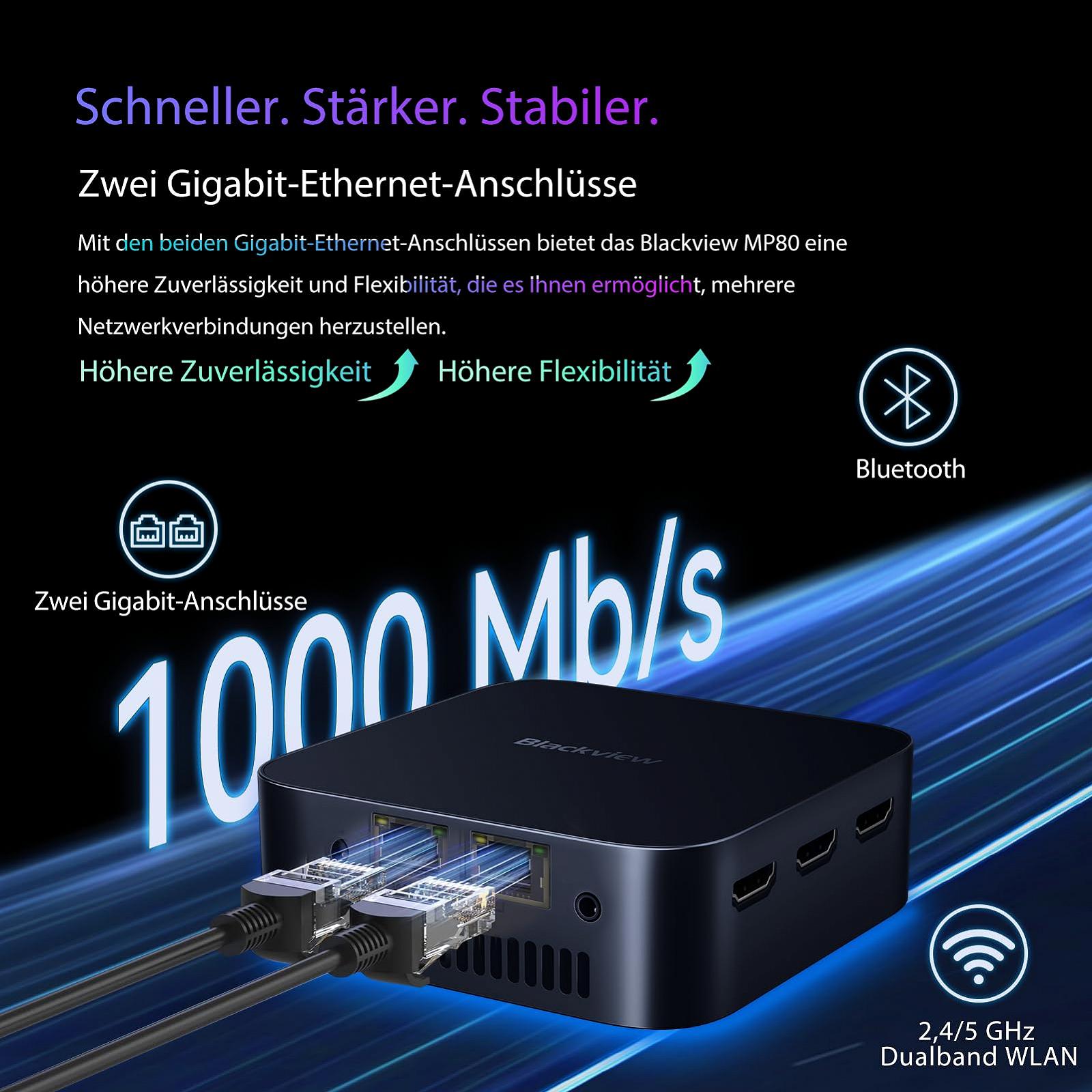 Міні ПК Blackview MP80 Intel N97 (до 3,6 ГГц) 16 ГБ LPDDR5 ОЗП 512 ГБ M.2 SSD Windows 11 4K UHD Три HDMI Гігабітний Ethernet 5G WiFi, фото №2 Міні ПК Blackview MP80 Intel N97 (до 3,6 ГГц) 16 ГБ LPDDR5 ОЗП 512 ГБ M.2 SSD Windows 11 4K UHD Три HDMI Гігабітний Ethernet 5G WiFi, фото №2