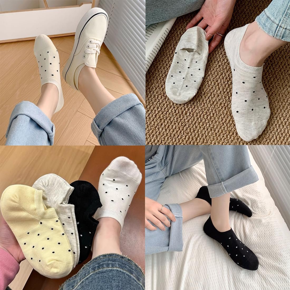 Носки Женские Короткие Носки-Кроссовки 10 Пар Размер 35-38 Спортивные Носки в Горошек, фото №6