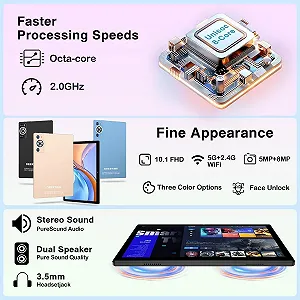 Планшет 10.1" DEERTIME E9 6+16/128Gb Android 14 8000 mAh Черный synthetic.ua - Фото 1