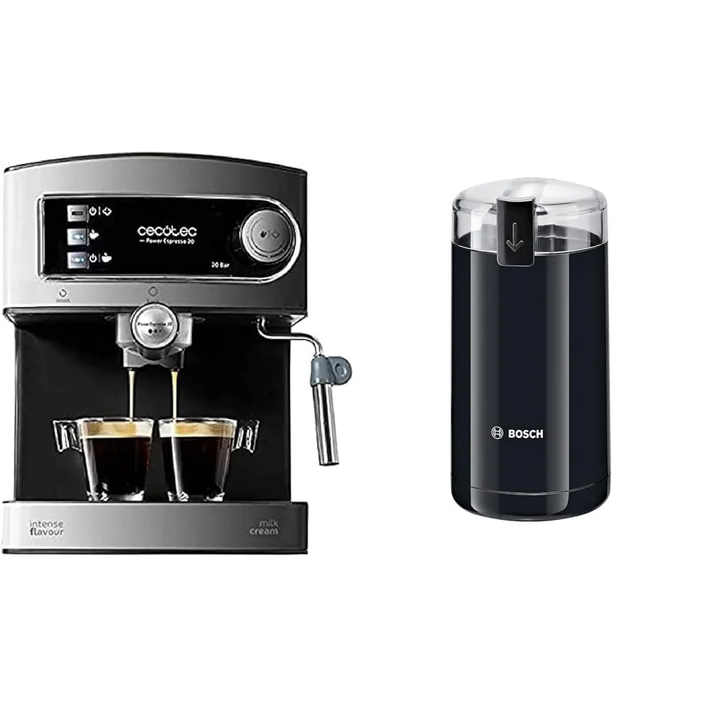 Кофеварка Cecotec Cumbia Power Espresso 20 Barista Aromax и Кофемолка Bosch Home Appliances TSM6A013B Черный, фото №1