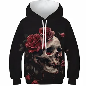 Худі для хлопчиків KHHKJBVCE Skull, Підлітковий джемпер - Фото 1