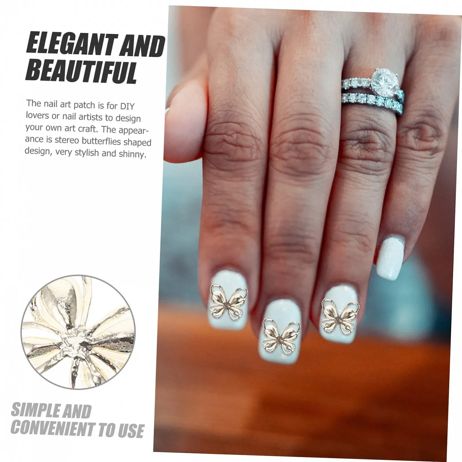 Прикраса для нігтівOOFAN Метелики 50 шт, фото №9