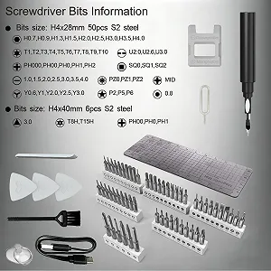 Набір акумуляторних прецизійних викруток 66 в 1 56 біт LED Чорний synthetic.ua - Фото 1