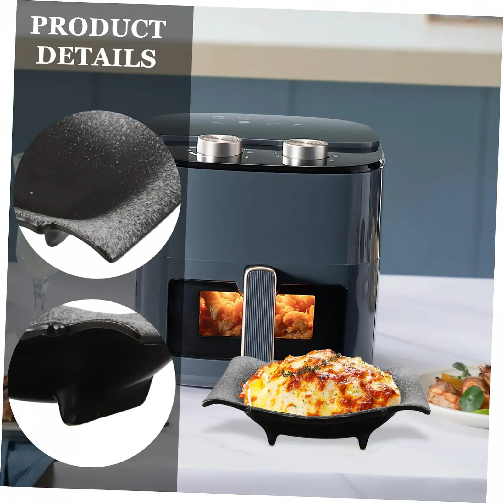 Форма для запекания IMIKEYA керамическая прямоугольная с ручками антипригарная, фото №3