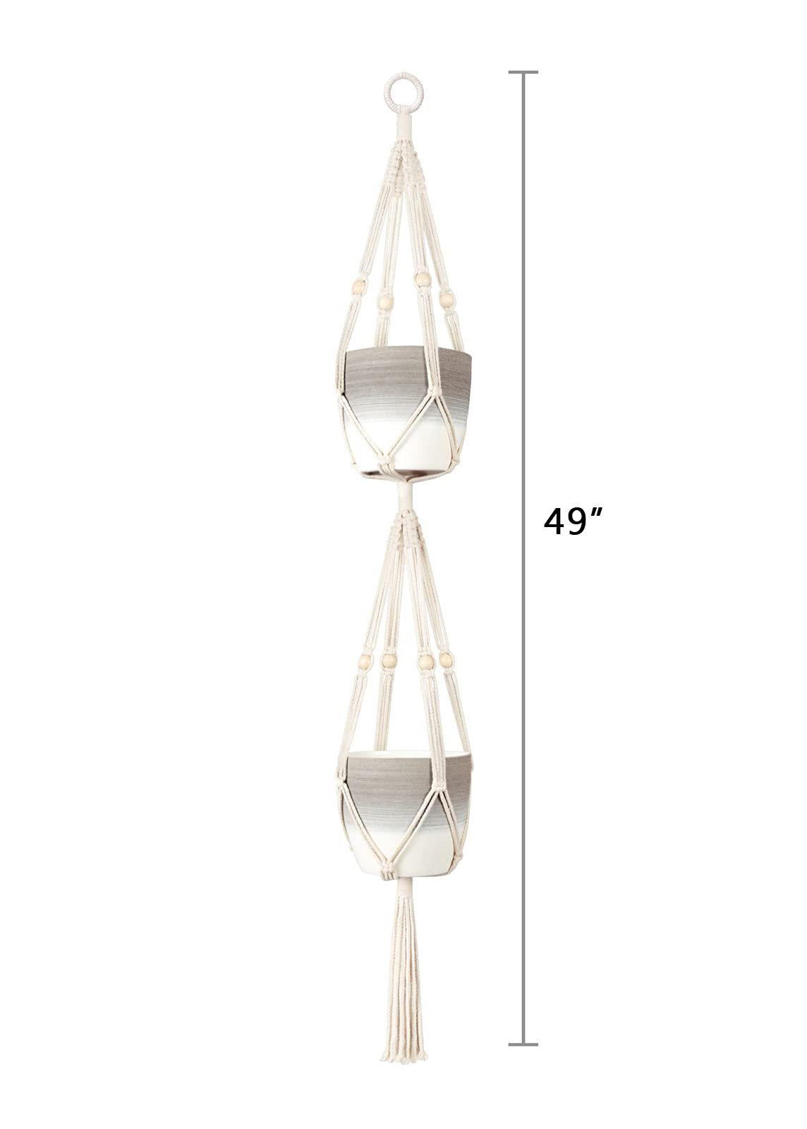 Подвесное кашпо Mkouo макраме для дома и улицы, фото №6