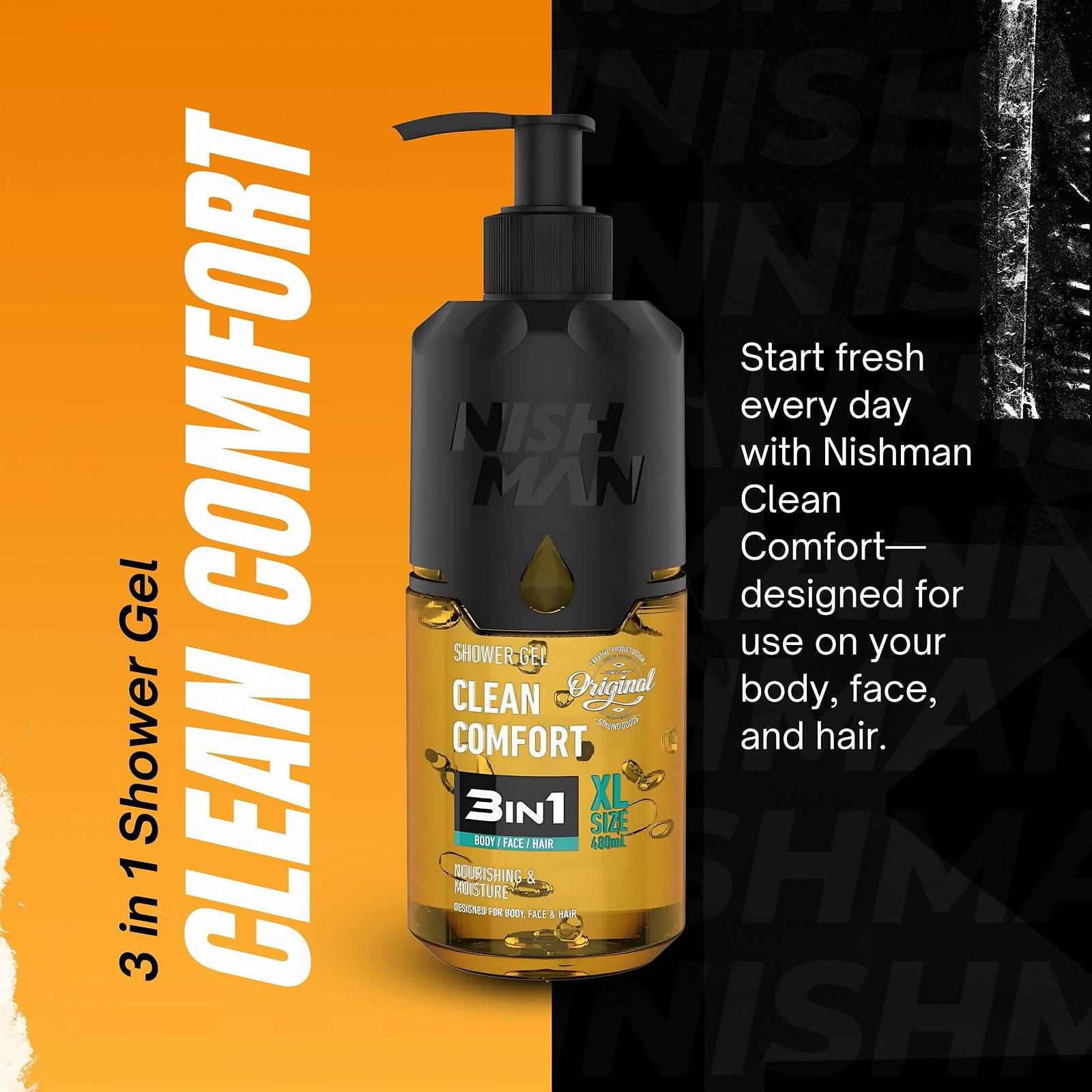 Гель для душа Nishman Clean Comfort 3-in-1 480 мл, фото №2