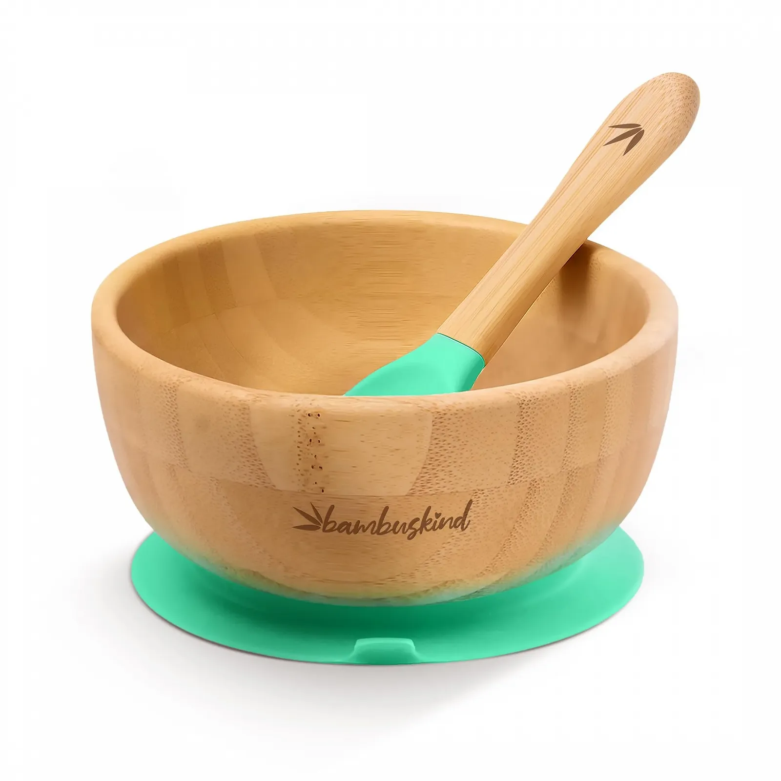 Дитяча миска з присоскою bambuskind, зелена, фото №1