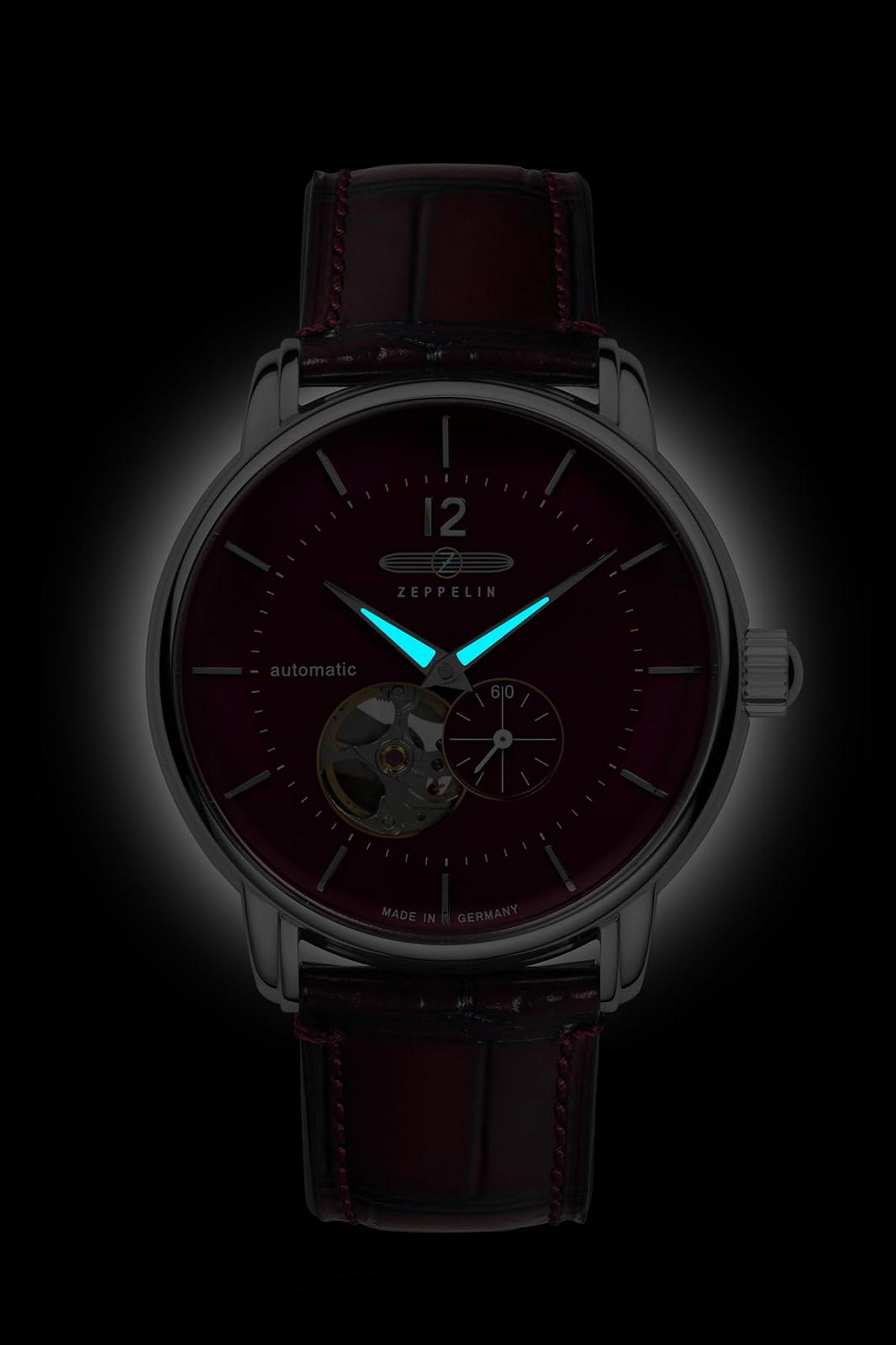 Часы Zeppelin Automatic LZ 120 Lake Constance с ремешком под кожу крокодила 8166 разные цвета, фото №3