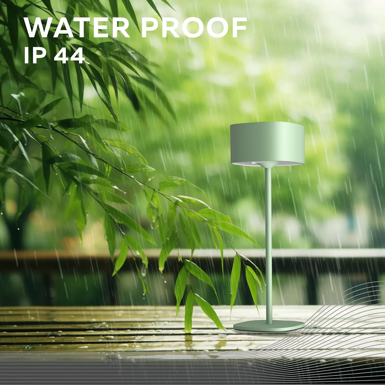 Настільна лампа CALEX Serino акумуляторна бездротова димована тепла біла водонепроникна алюмінієва Зелена, фото №3