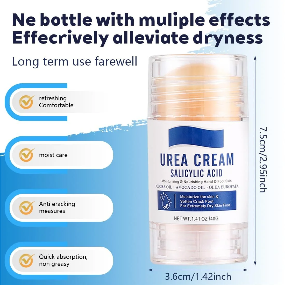 Крем-стик для ног увлажняющий против трещин с мочевиной 2 шт, фото №2