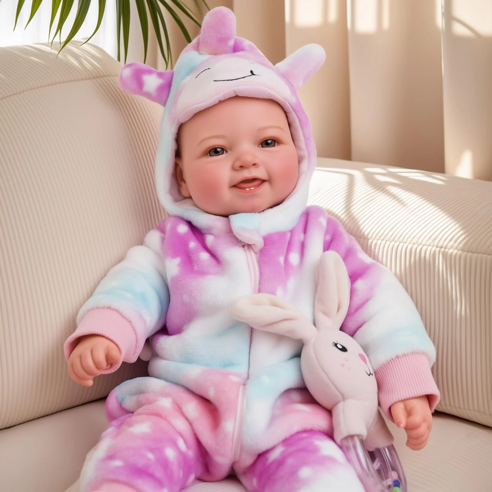 Кукла BABESIDE, 43 см, для девочки с тканевым телом, очаровательным нарядом, пустышкой и бутылочкой в подарок для детей от 2 лет, фото №7 Кукла BABESIDE, 43 см, для девочки с тканевым телом, очаровательным нарядом, пустышкой и бутылочкой в подарок для детей от 2 лет, фото №7