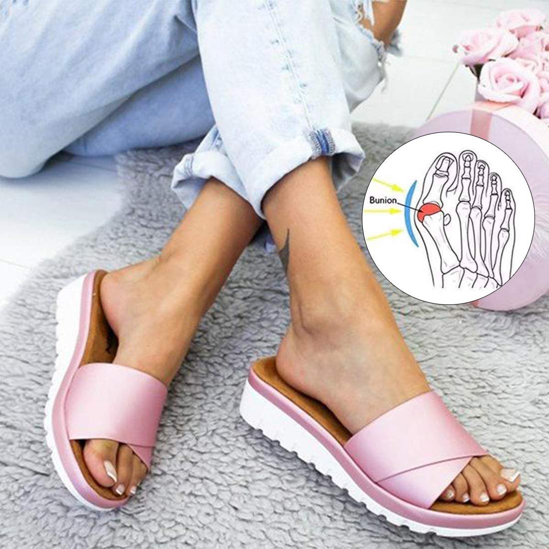 Жіночі зручні Шльопанці на платформі зі штучної шкіри для літнього пляжного відпочинку, фото №1