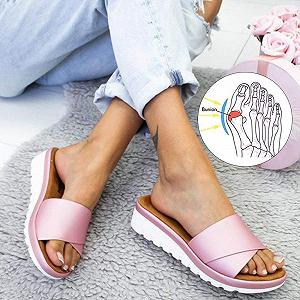 Женские удобные Шлепанцы на платформе из искусственной кожи для летнего пляжного отдыха - Фото 1