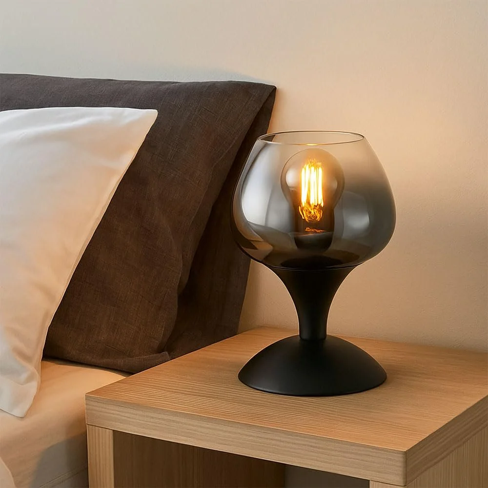 Настольная лампа Globo Дымчатое Стекло Черный Матовый 20.5 см, фото №5