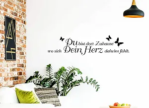 Наклейка на стіну W3468 Du bist dort Zuhause.. 70 x 17 см Black synthetic.ua - Фото 1