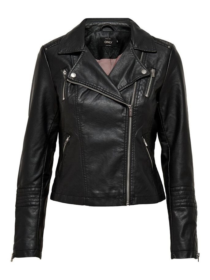 Куртка ONLY ONLGEMMA Faux Leather Biker OTW NOOS 15153079 из искусственной кожи Черный M, фото №3
