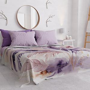 Покривало Двоспальне PETTI Artigiani Italiani Palm Purple synthetic.ua - Фото 1
