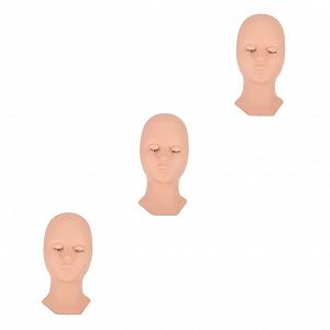 Голова-модель Angoily для практики ресниц и макияжа с короткими волосами с набором аксессуаров из силикона - Фото 1