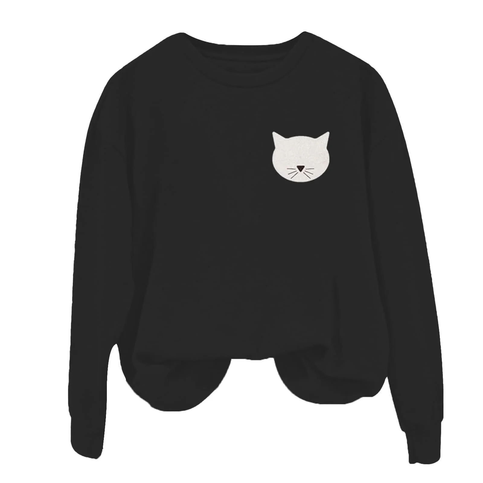 Рождественский Женский Свитшот Свободного Кроя Хэллоуин Женский Свитшот Пуловер Круглый Вырез Длинный Рукав Осенние Рубашки Топ Декоративные Свитшоты для Женщин, фото №1