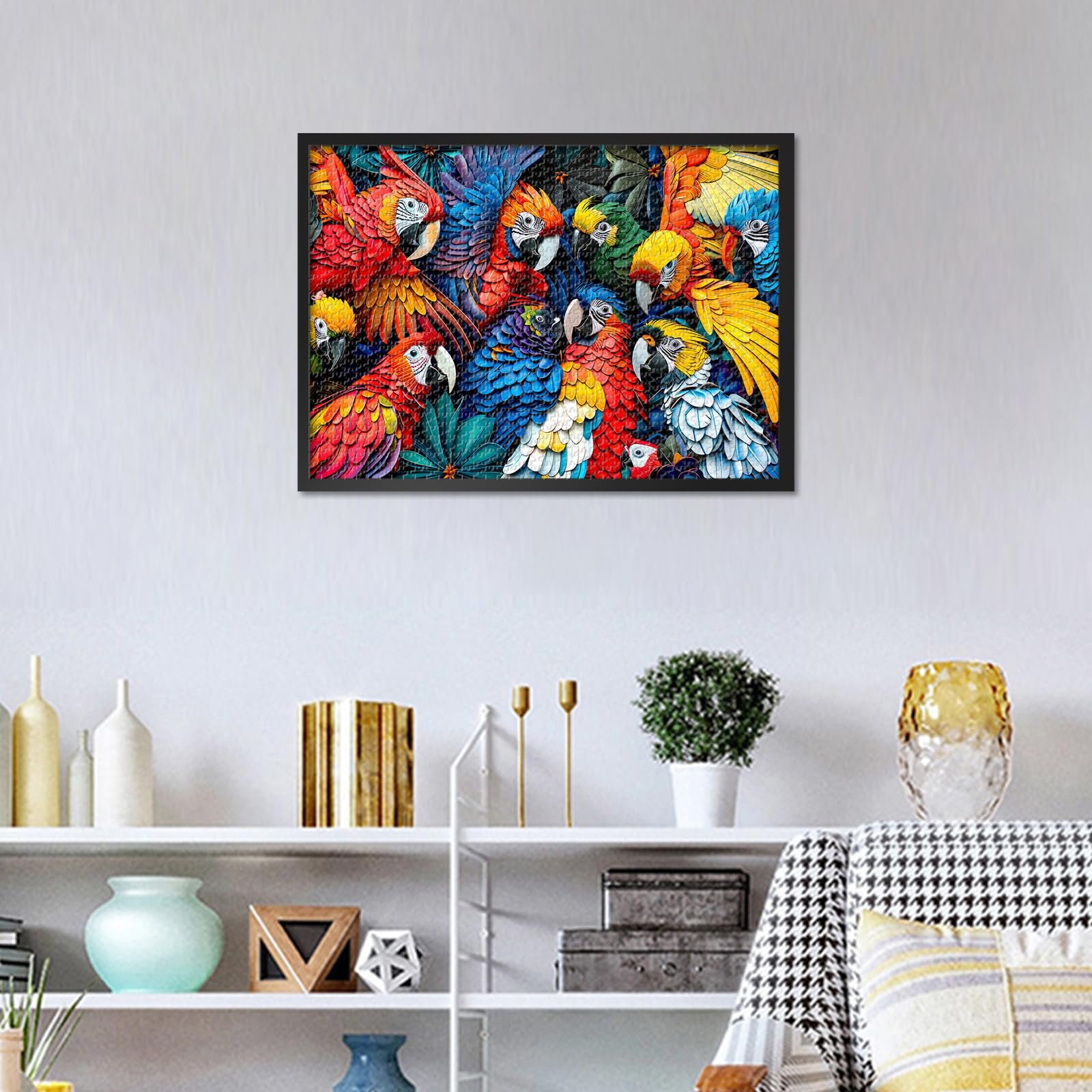 Пазл Colourful Parrots 1000 елементів Барвисті папуги для дорослих 70 см x 50 см, фото №4