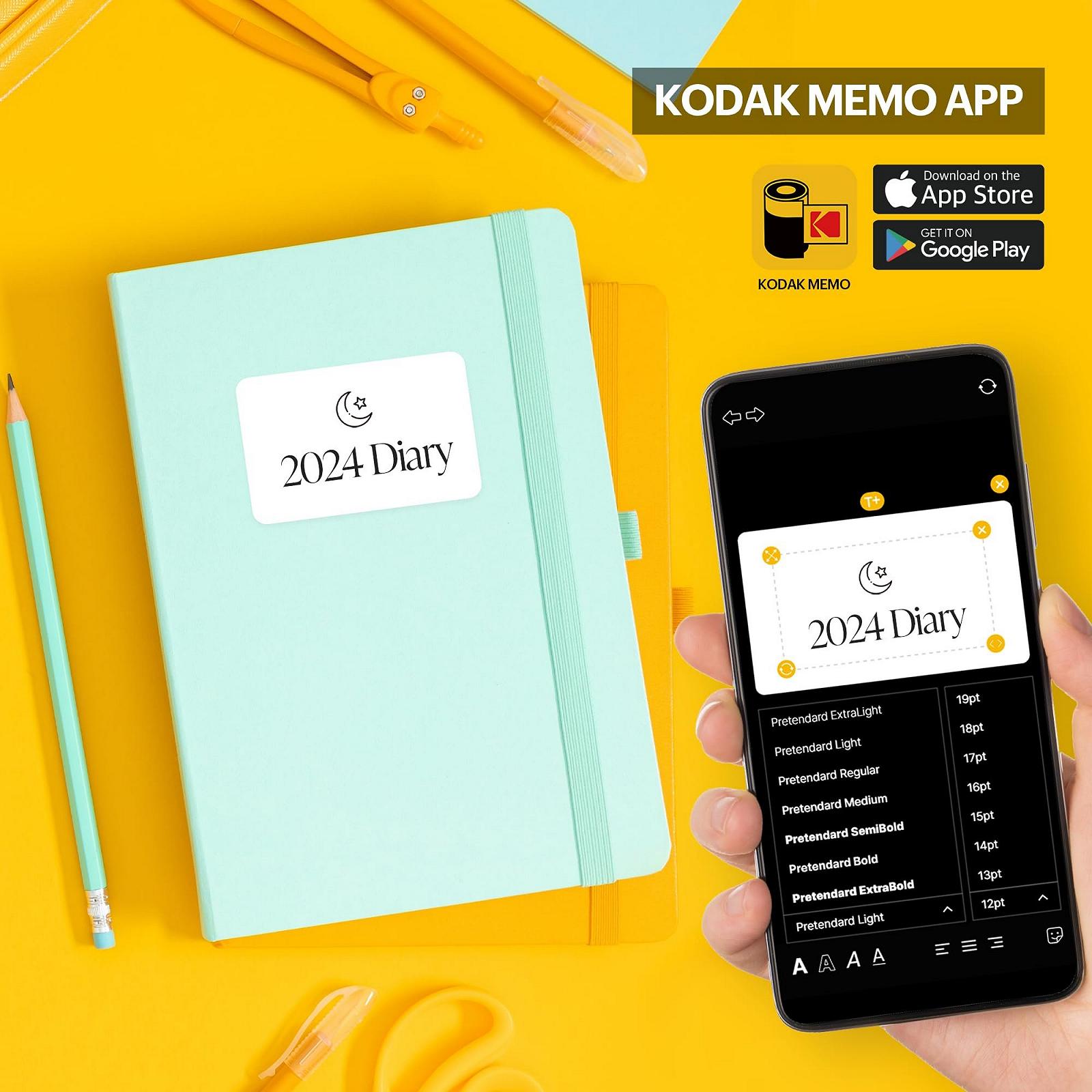 Фотокамера миттєвого друку KODAK Memo Shot ERA Kids + принтер фотоетикеток, жовтий (камера з 1 картриджем для етикеток One Touch + набір з 9 картриджів), фото №6