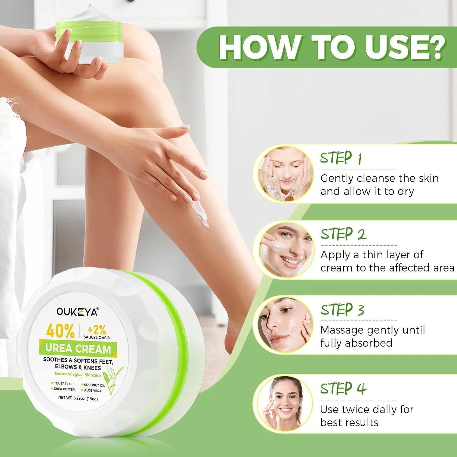 Крем с мочевиной OUKEYA 40% с 2% салициловой кислотой 150 г, фото №5