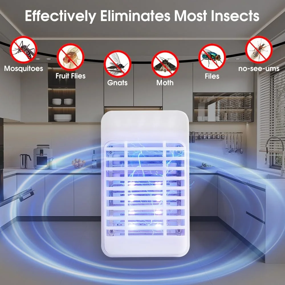 Уничтожитель насекомых 2-в-1 Лампа-ловушка для комаров с UV и 10 клейкими ловушками, фото №3