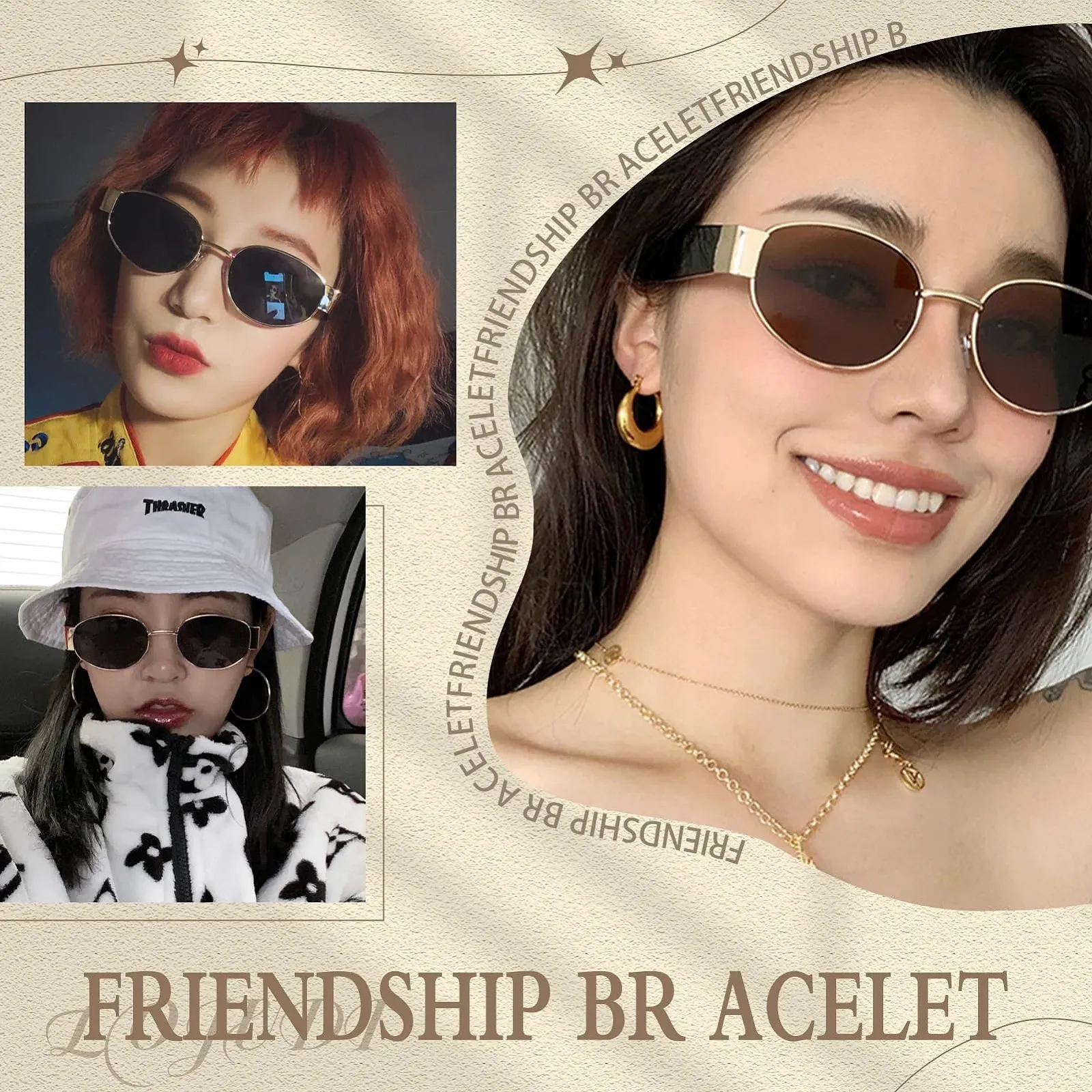 Овальні сонцезахисні окуляри LOJUDI для жінок і чоловіків, круглі в стилі ретро, дизайнерські із захистом UV400, фото №2