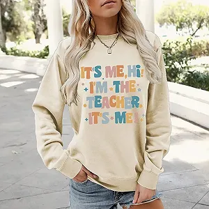 Свитшот Hallo! Ich bin der Lehrer Es ist mir С принтом разноцветными буквами Женский свитшот С длинными рукавами Топ synthetic.ua - Фото 1